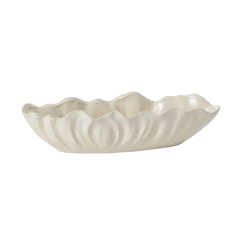 Ruffled Rim Off-White Trough (2 Sizes)