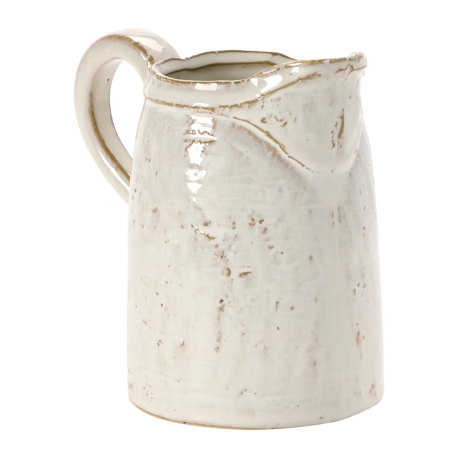 28oz White Distressed Stoneware Pitcher