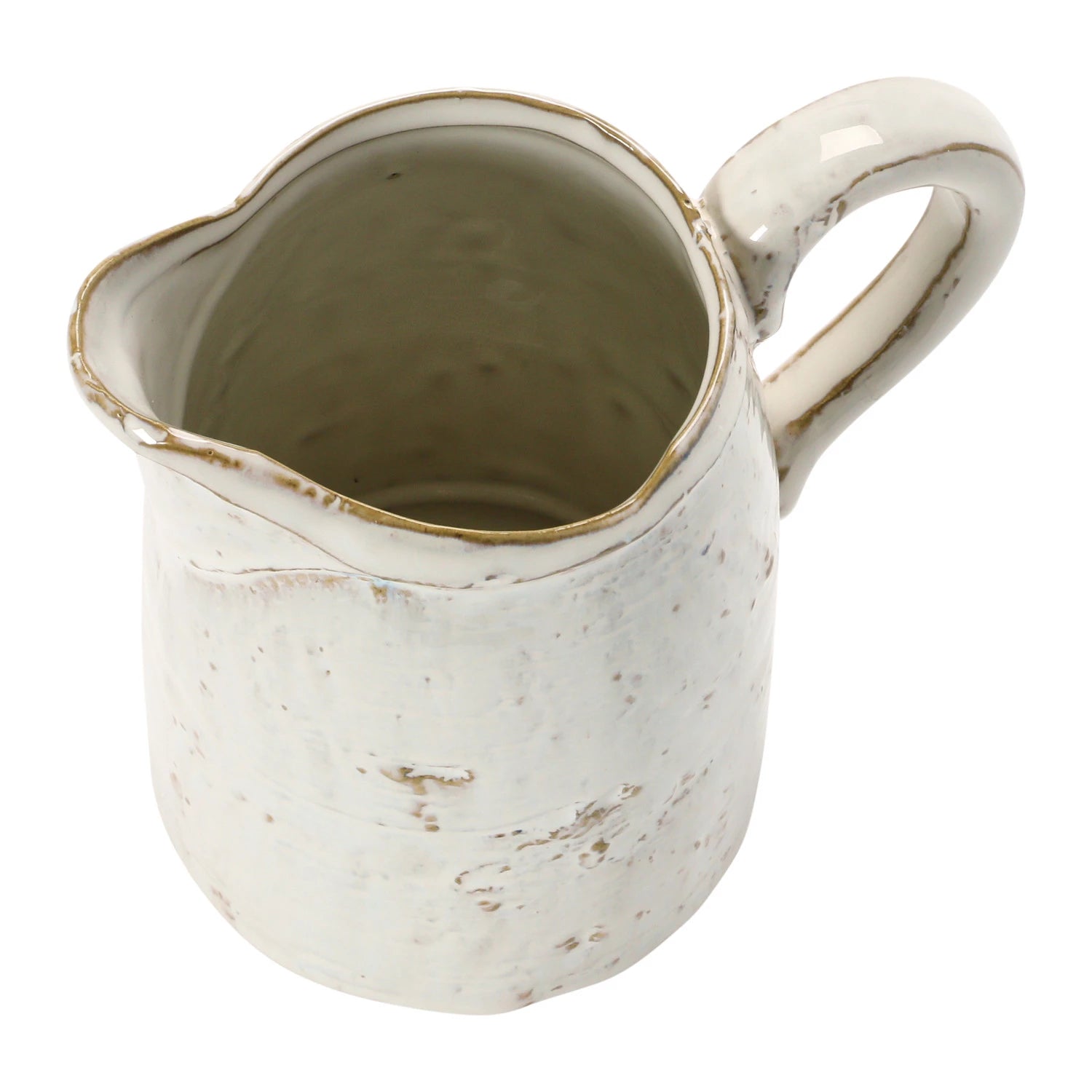 28oz White Distressed Stoneware Pitcher