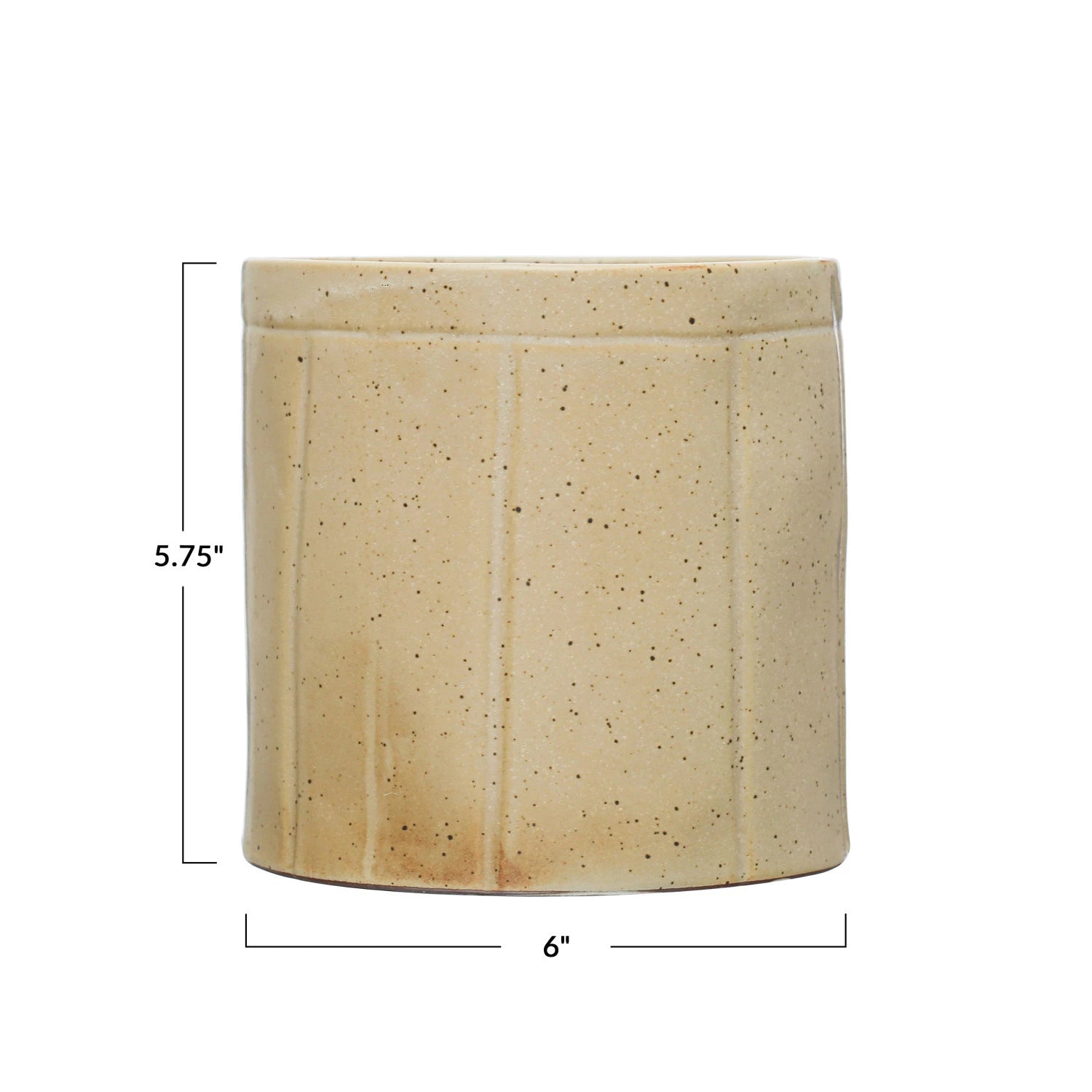 Beige Speckled Stoneware Crock