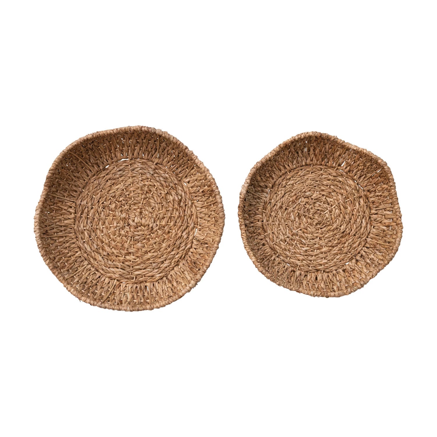 Decorative Woven Bowls w/ Scalloped Edge (2 Sizes)