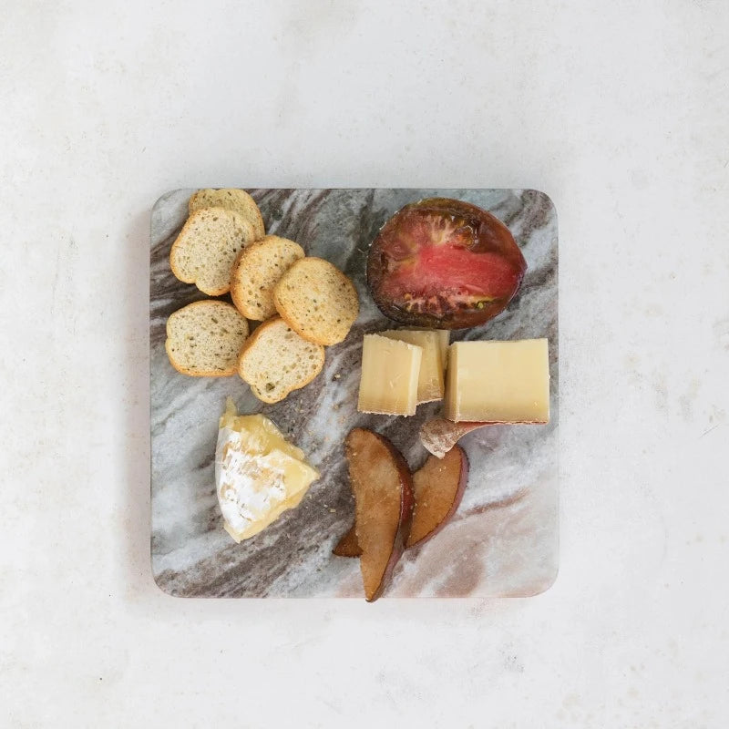 8" Square Neutral Marble Trivet