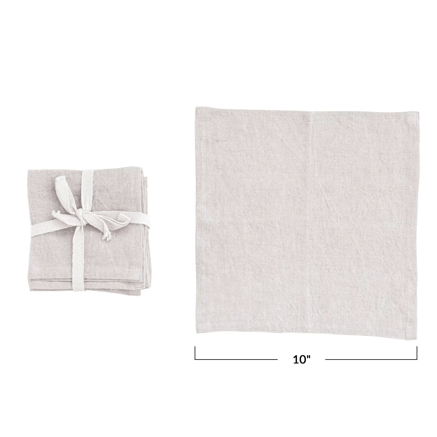 Stonewashed Linen Cocktail Napkins (Set of 4)