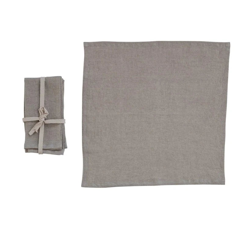 Stonewashed Linen Dinner Napkins- Set of 4 (2 Colors)