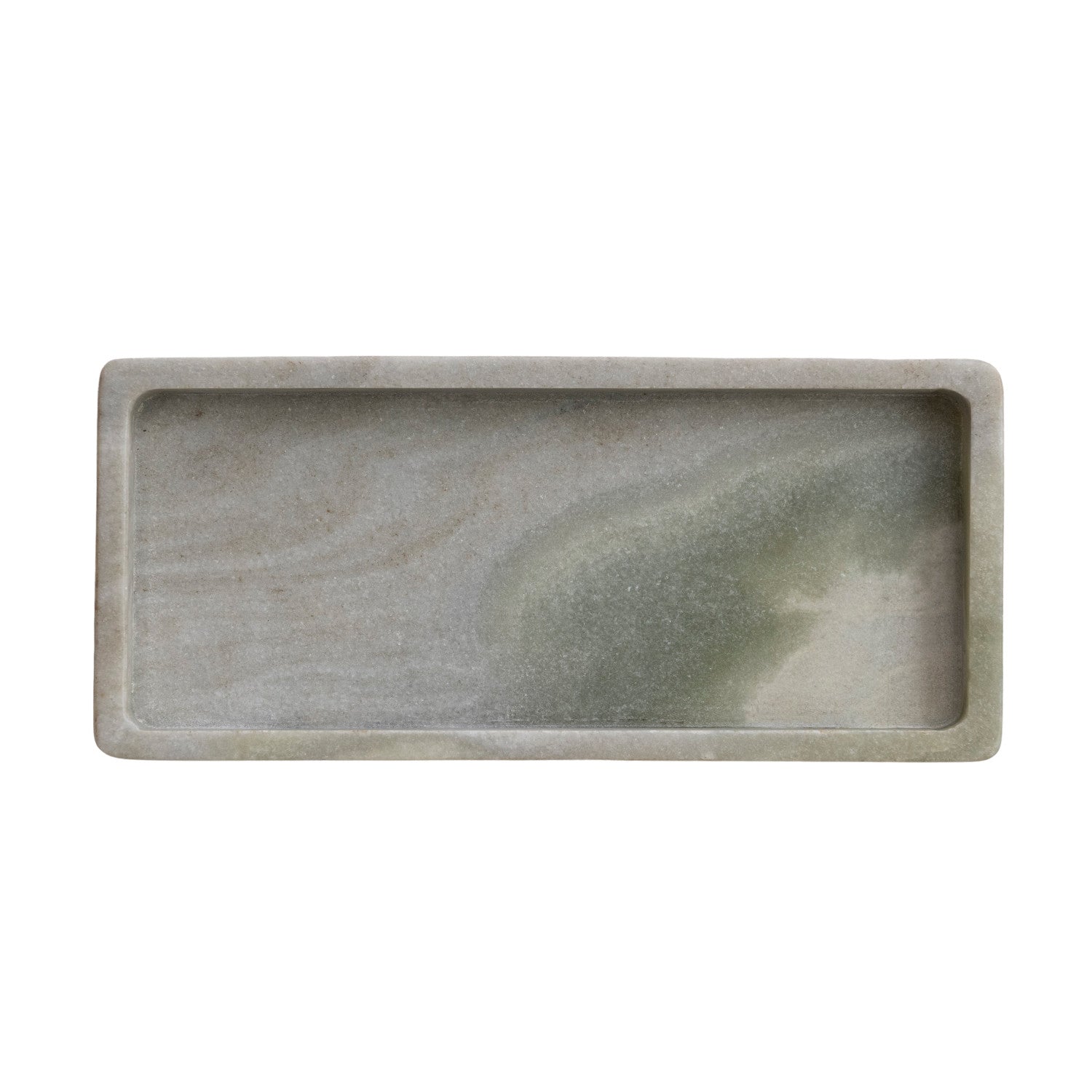 11"x 5" Green Melange Marble Tray