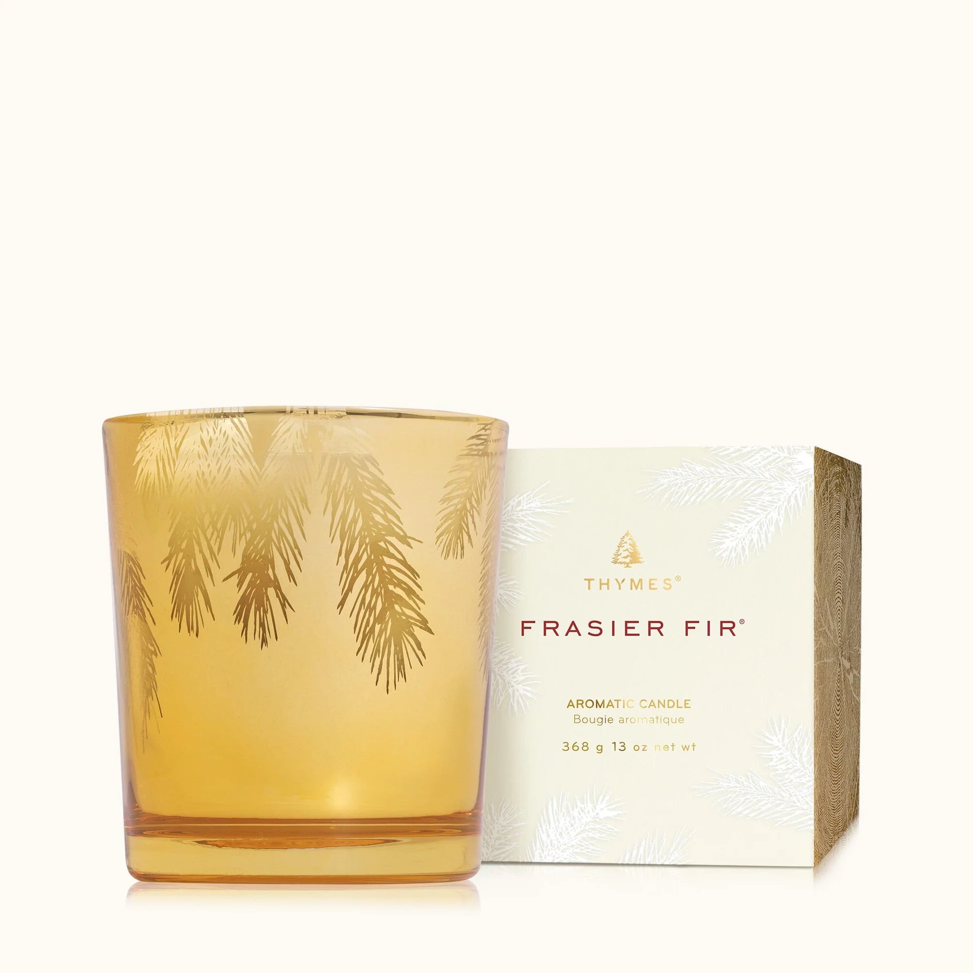 Thymes Frasier Fir Etched Gold Candle-13oz