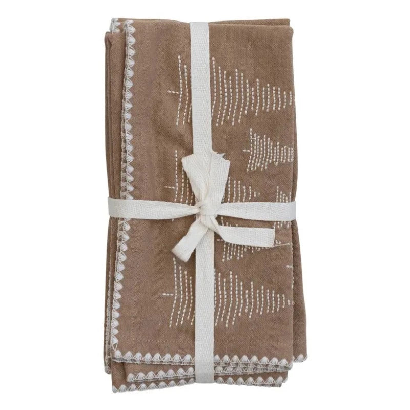 Christmas Tree Embroidered Napkins (Set of 4)