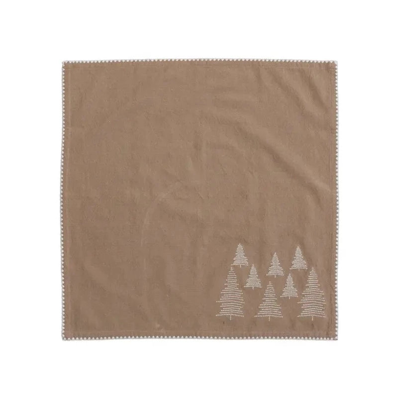 Christmas Tree Embroidered Napkins (Set of 4)