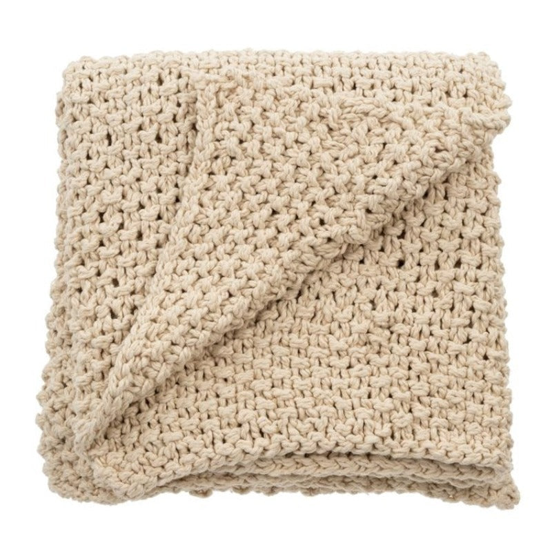 Natural Chunky Knit Throw - 60x50