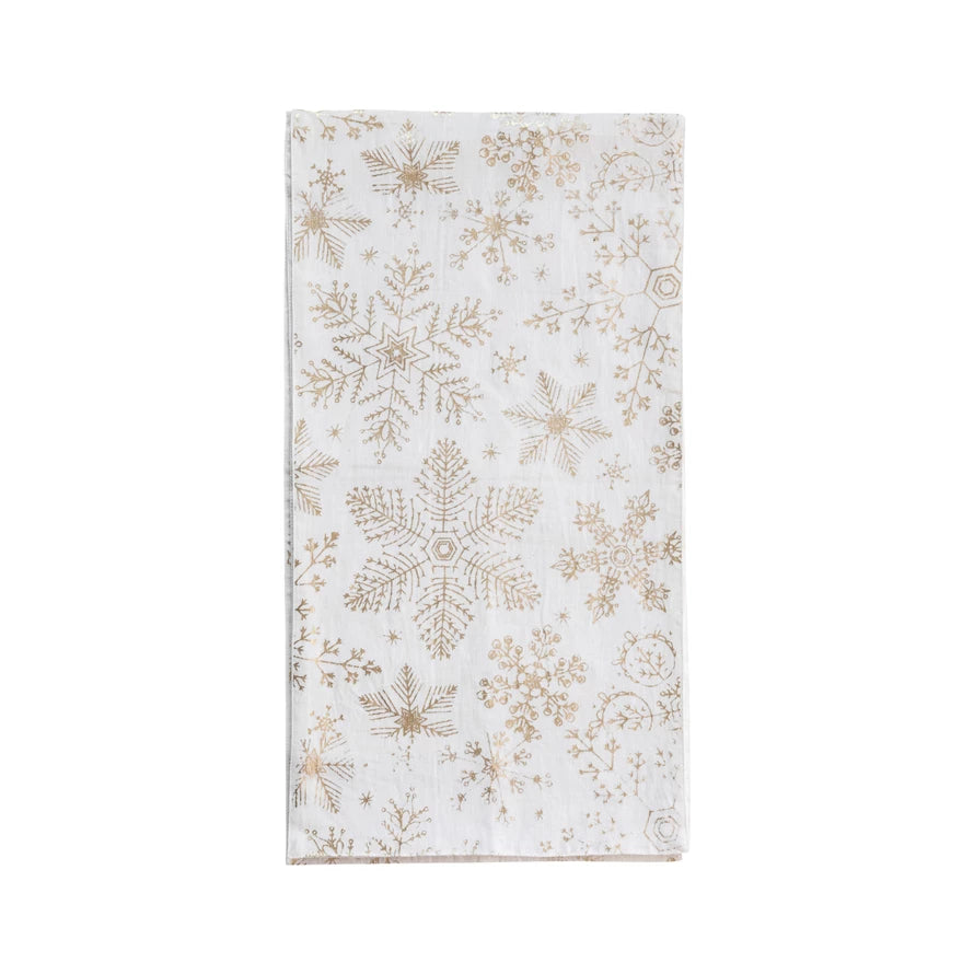 108x14 Table Runner w/ Gold Foil Snowflake