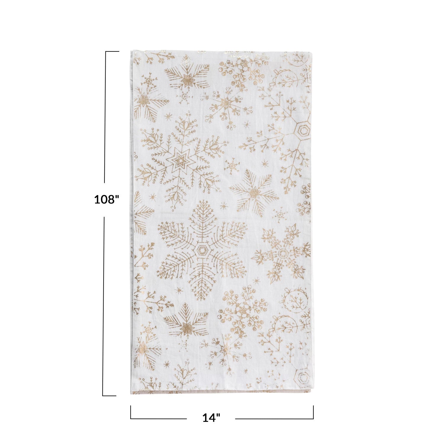 108x14 Table Runner w/ Gold Foil Snowflake