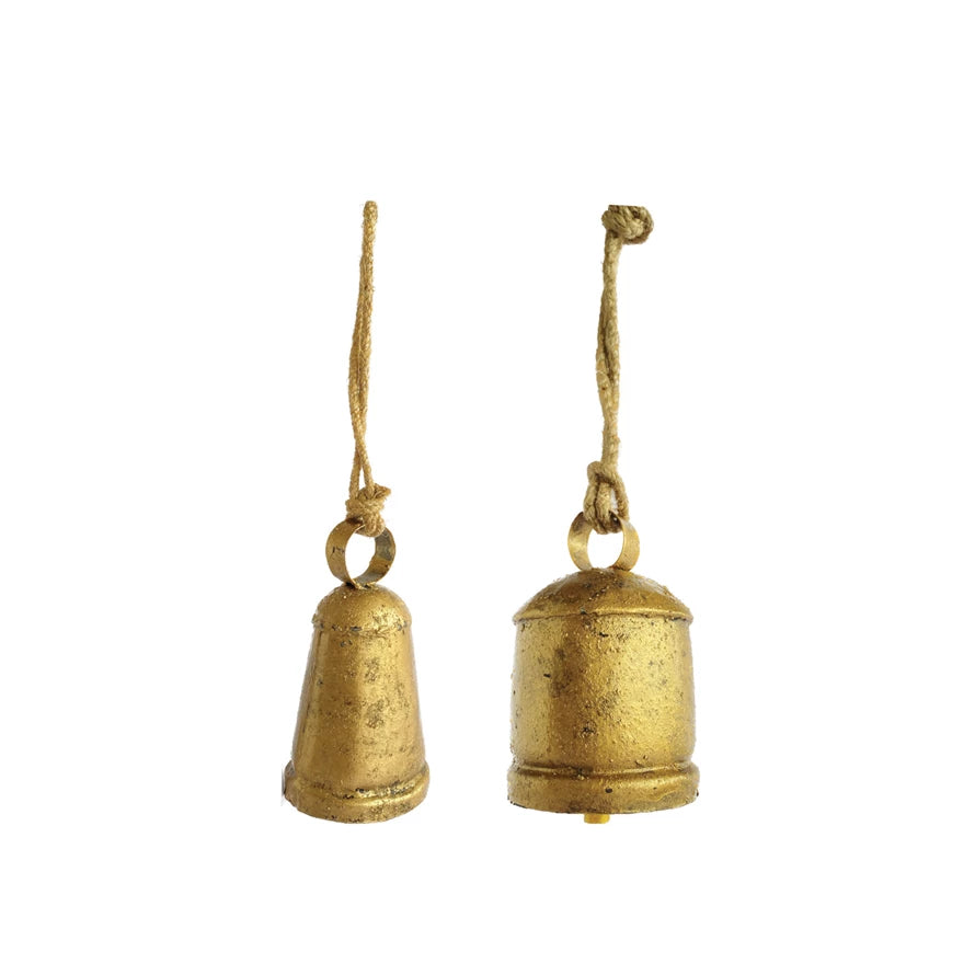 4" Antique Brass Bell Ornament (2 Styles)