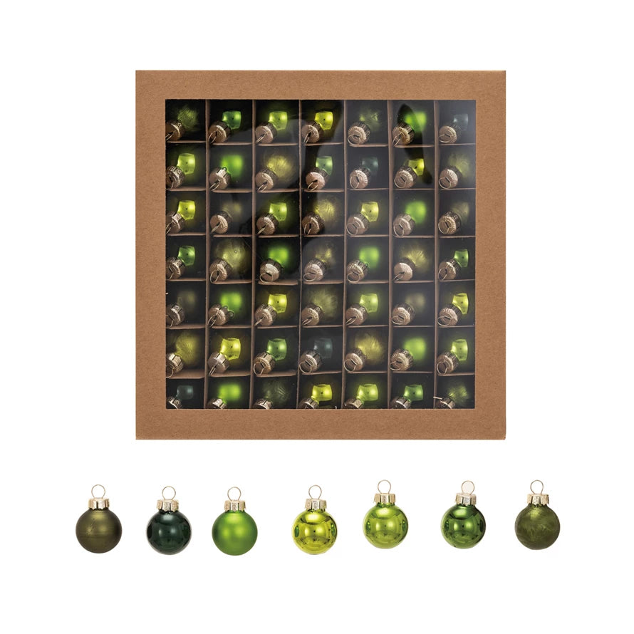 Green Mini Ornaments Box (Set of 49)