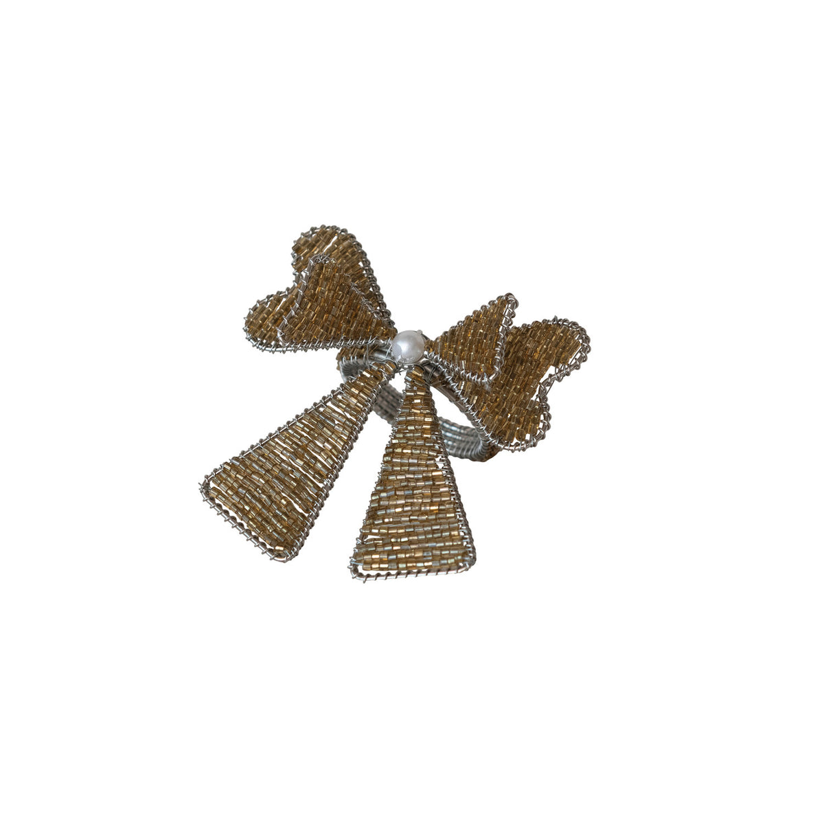 Beaded Bow Napkin Rings (Set of 4)