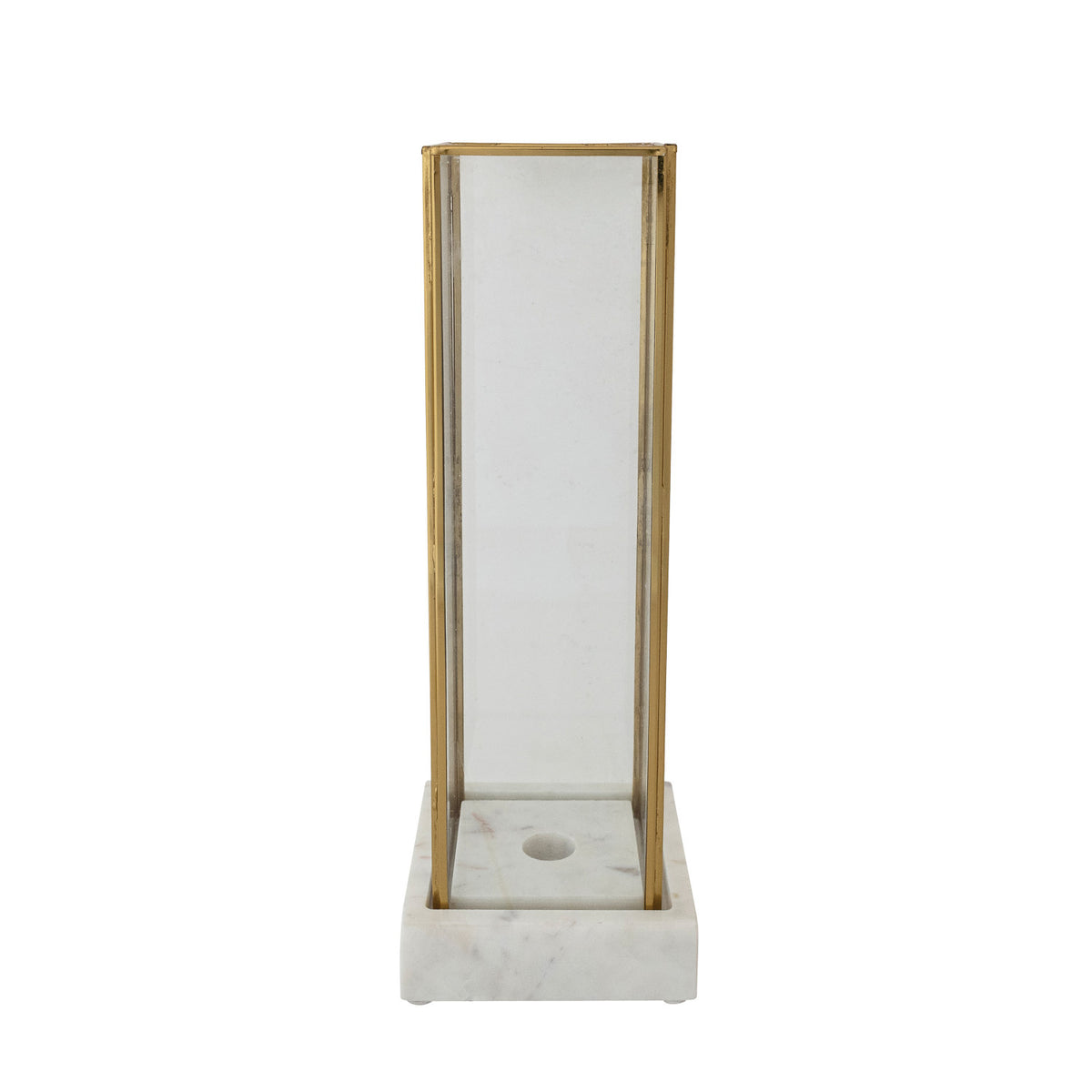 Marble Taper Holder w/ Glass & Brass Hurricane