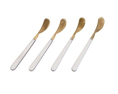 White & Gold Cocktail Spreaders (Set of 4)