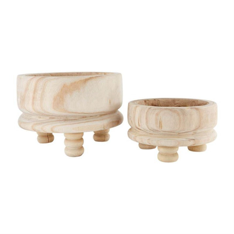 Paulownia Wood Footed Bowl (2 Sizes)