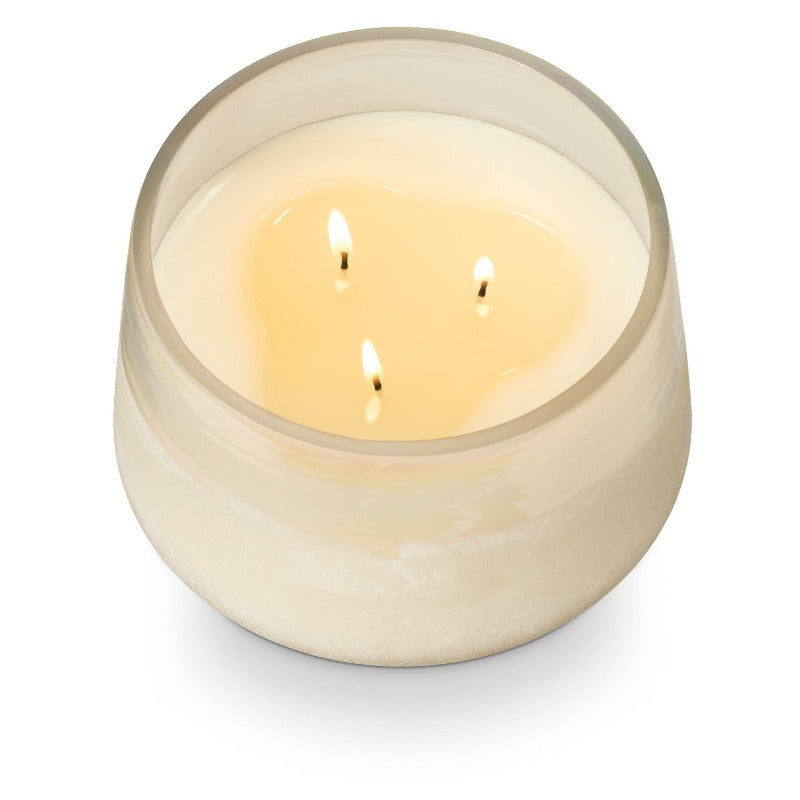 Winter White Baltic Glass Candle