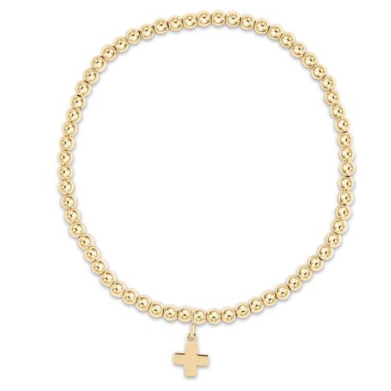 Signature Cross Gold Charm 3mm