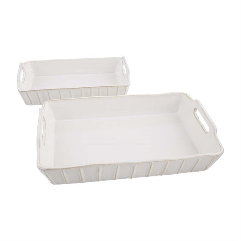 White Ribbed Baking Dish (2 Sizes)