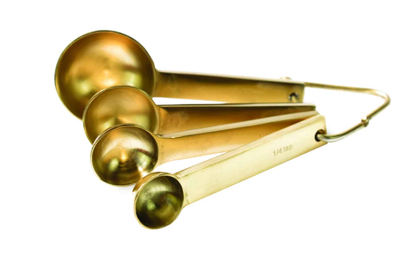 Gold Finish Measuring Spoons (Set of 4)