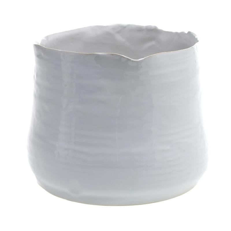 7" White Asymmetrical Tegan Pot