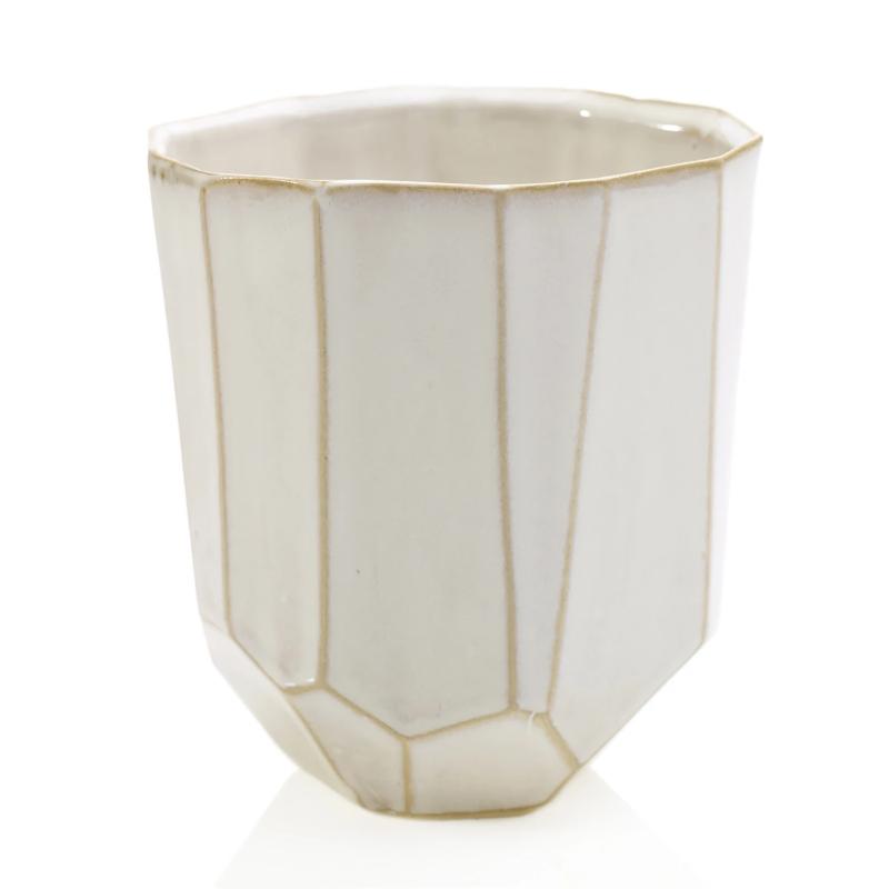 Geometric Cream Vase