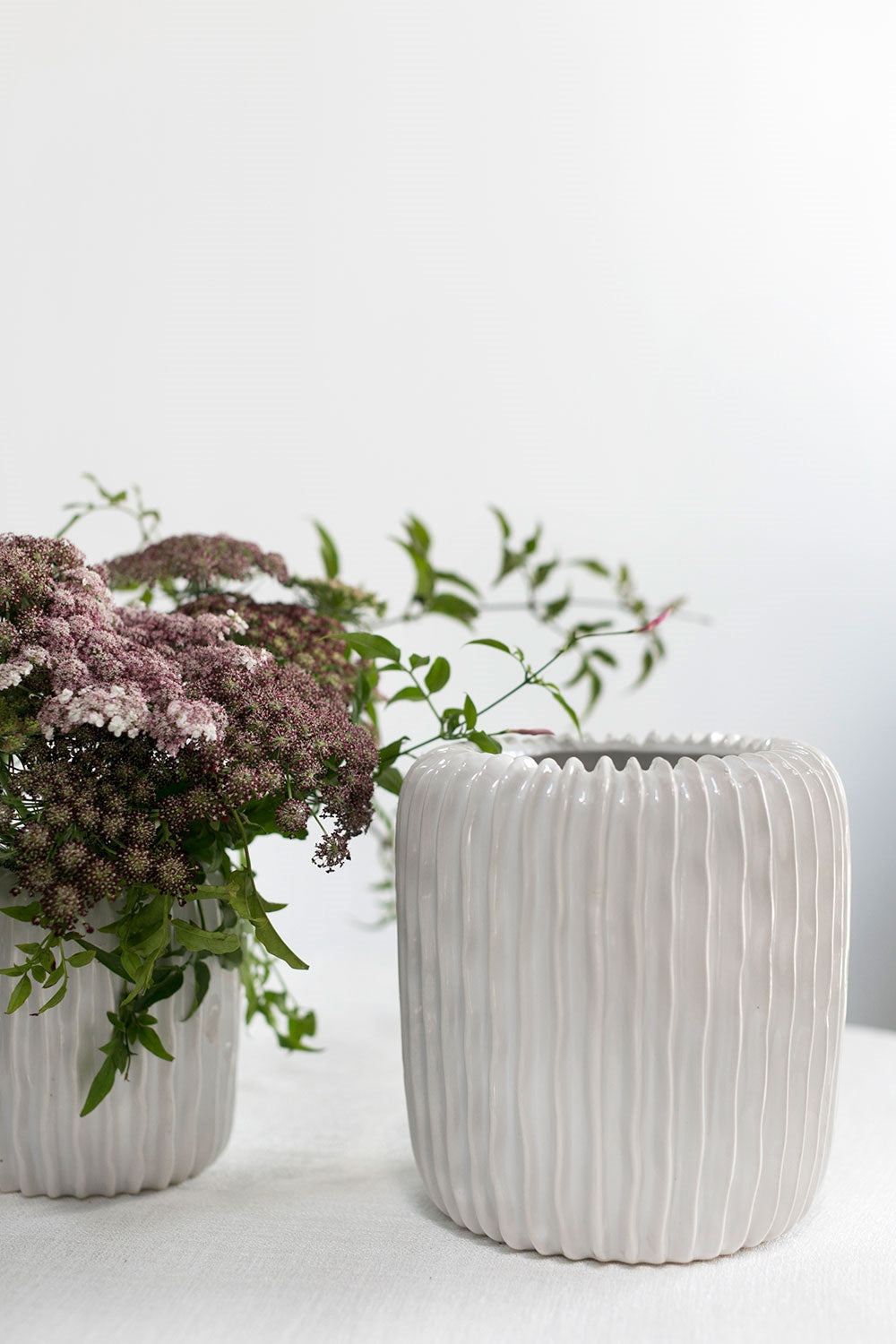 Haven Pleated Ceramic Vase