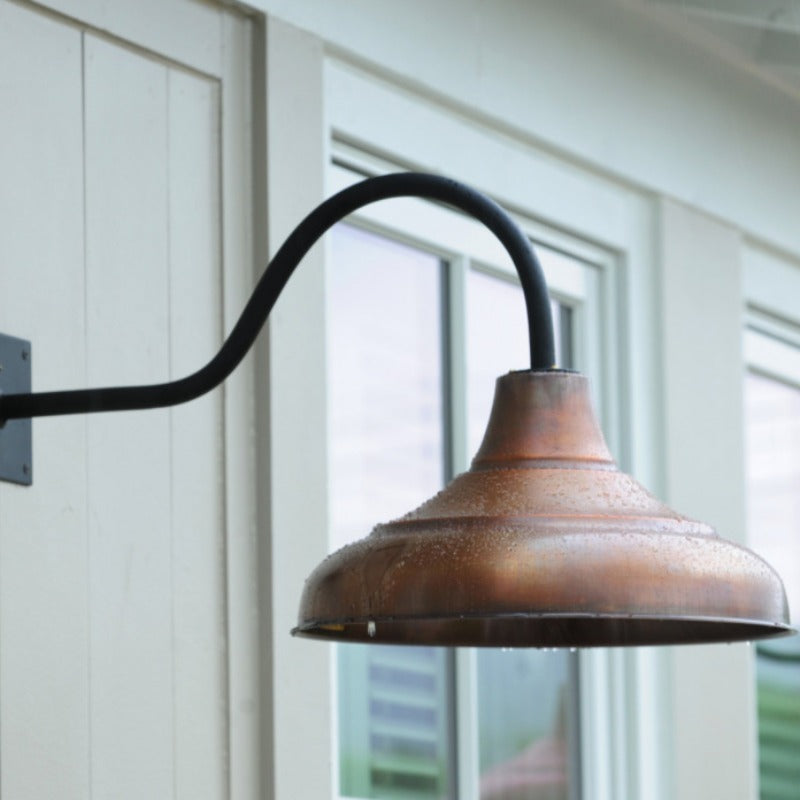 Copper Goose Neck Exterior Sconce 16"Wx28"Dx15"H