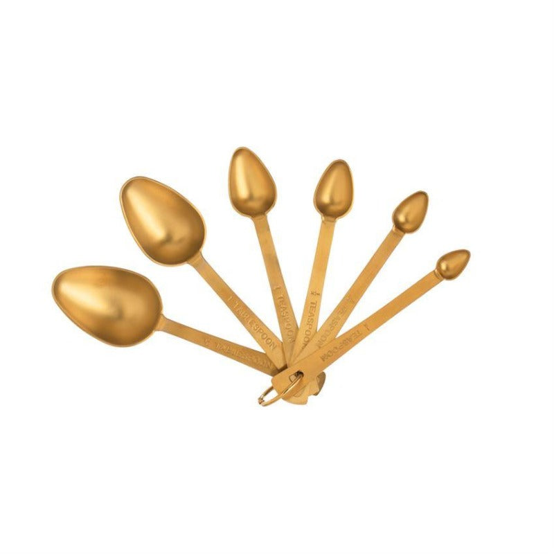 Gold Teardrop Measuring Spoons (Set of 6)
