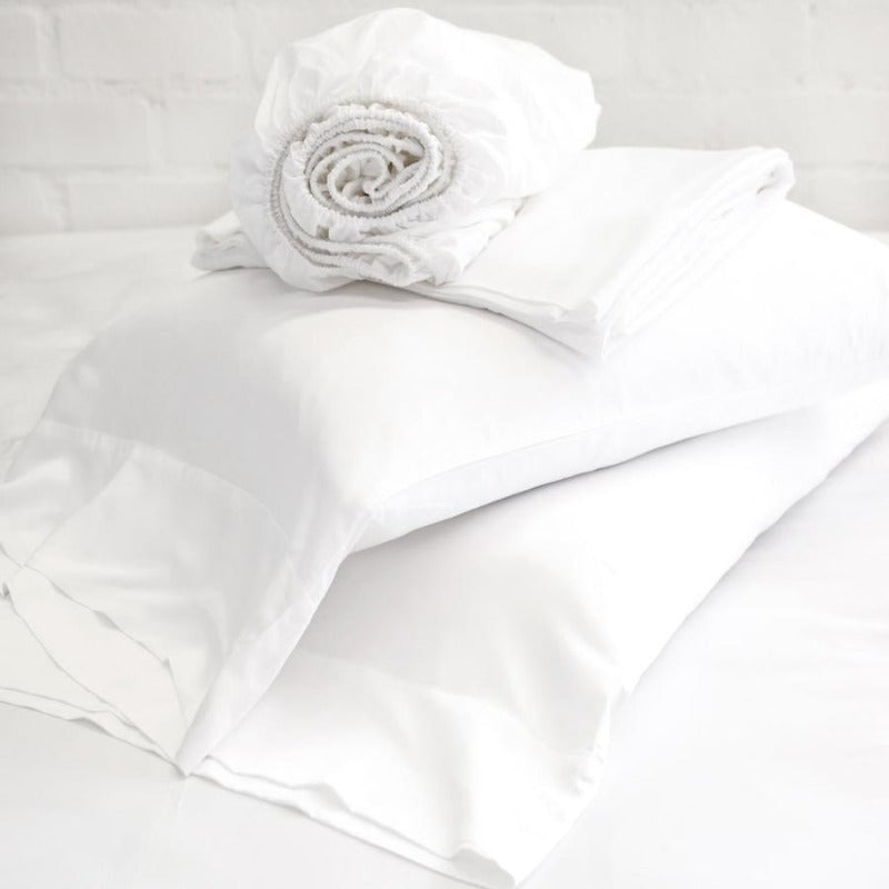 White Bamboo Sateen Sheet Set (2 Sizes)