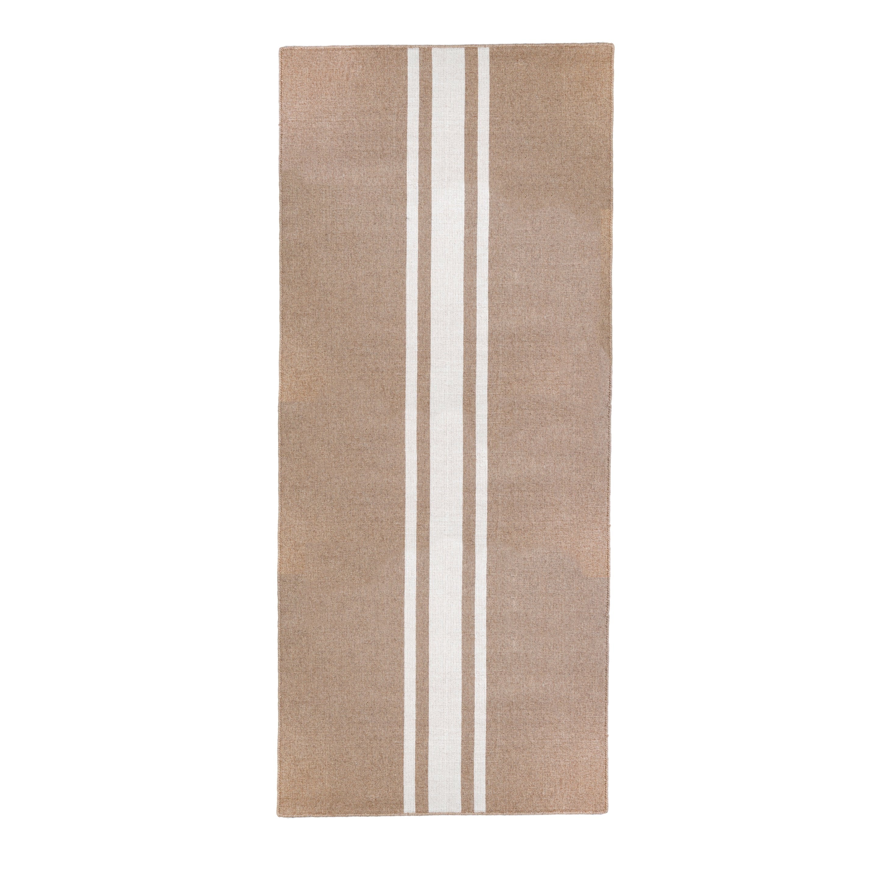 Handwoven Wool/Jute Rug- Natural with Ivory Stripe