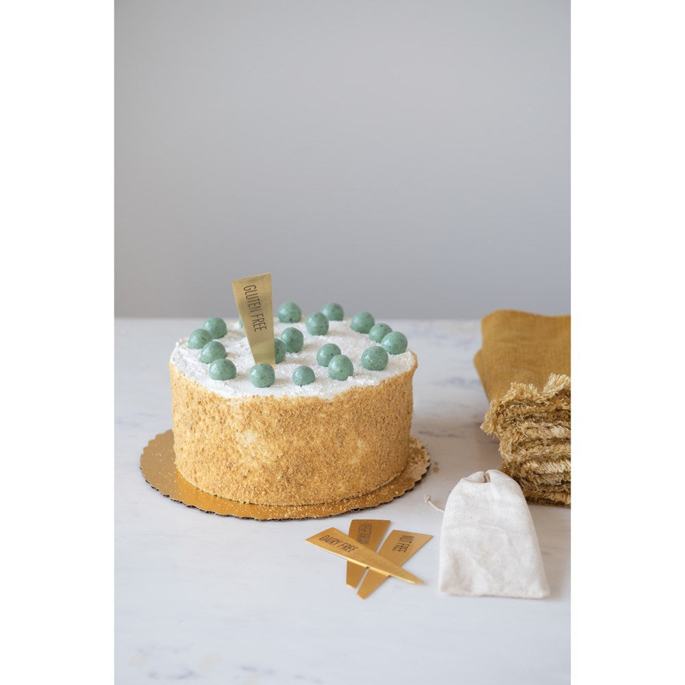 Brass Finish Food Markers (Set of 4)