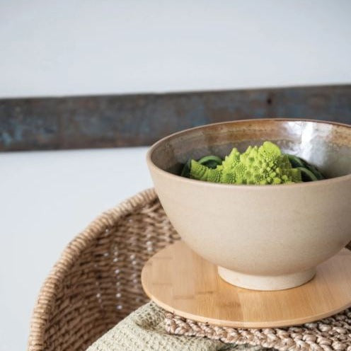 Stoneware Bowl with Bamboo Lid