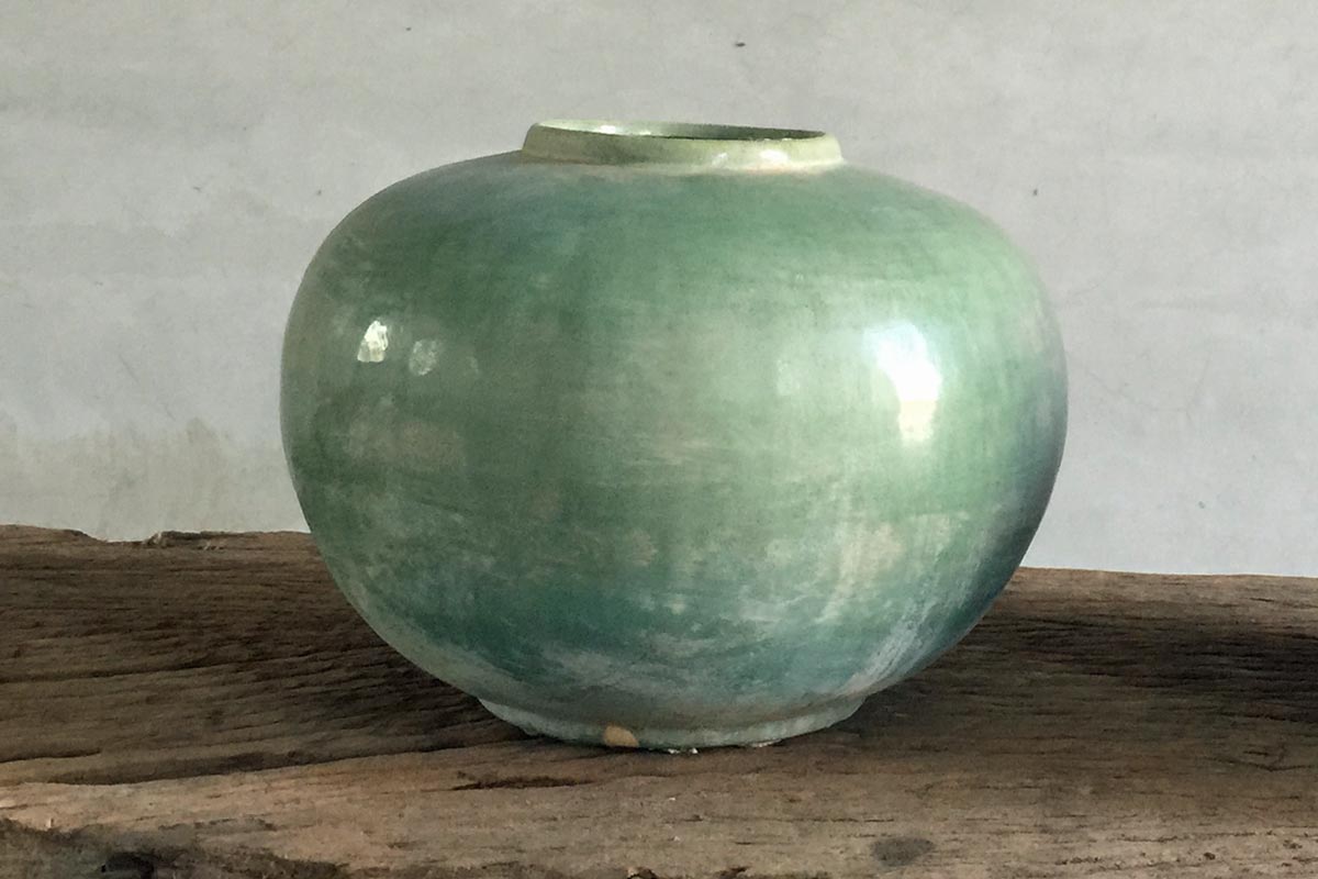 Aged Green Vase