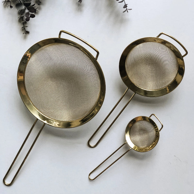 Set of 3 Gold Strainers