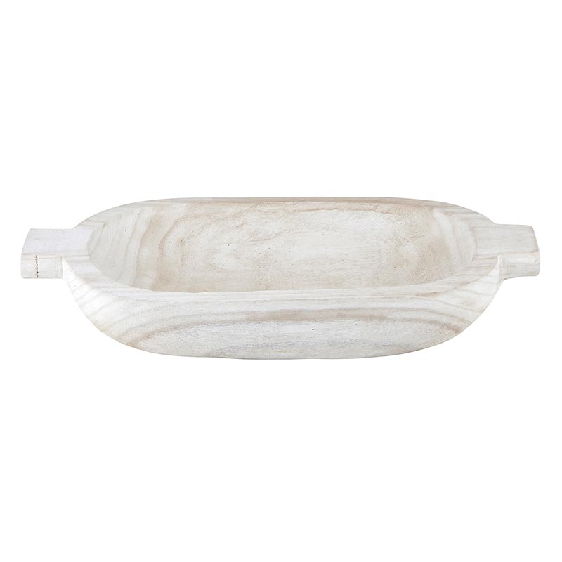 White Paulownia Tray with Handles