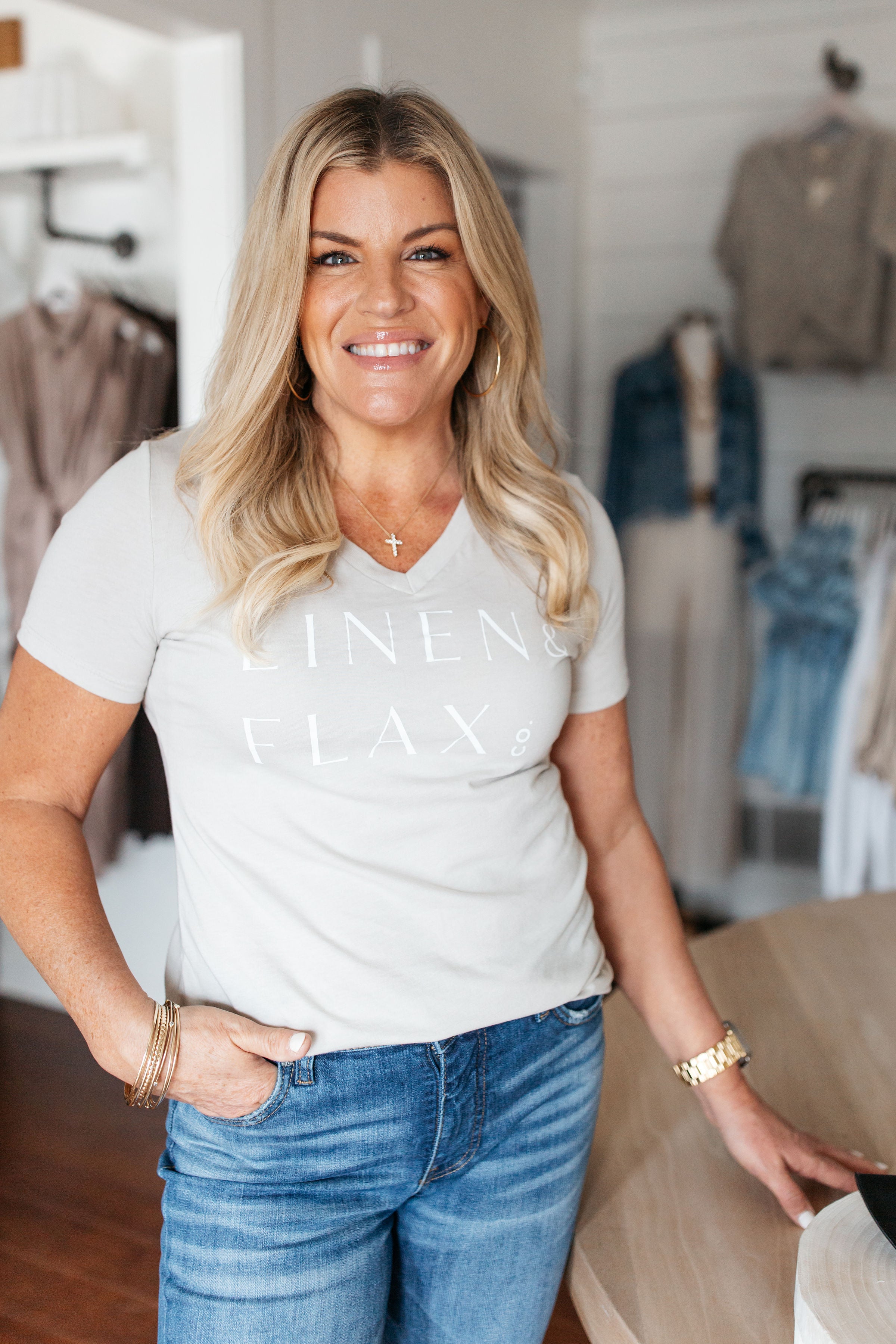 Linen & Flax Co. V-Neck T-Shirt