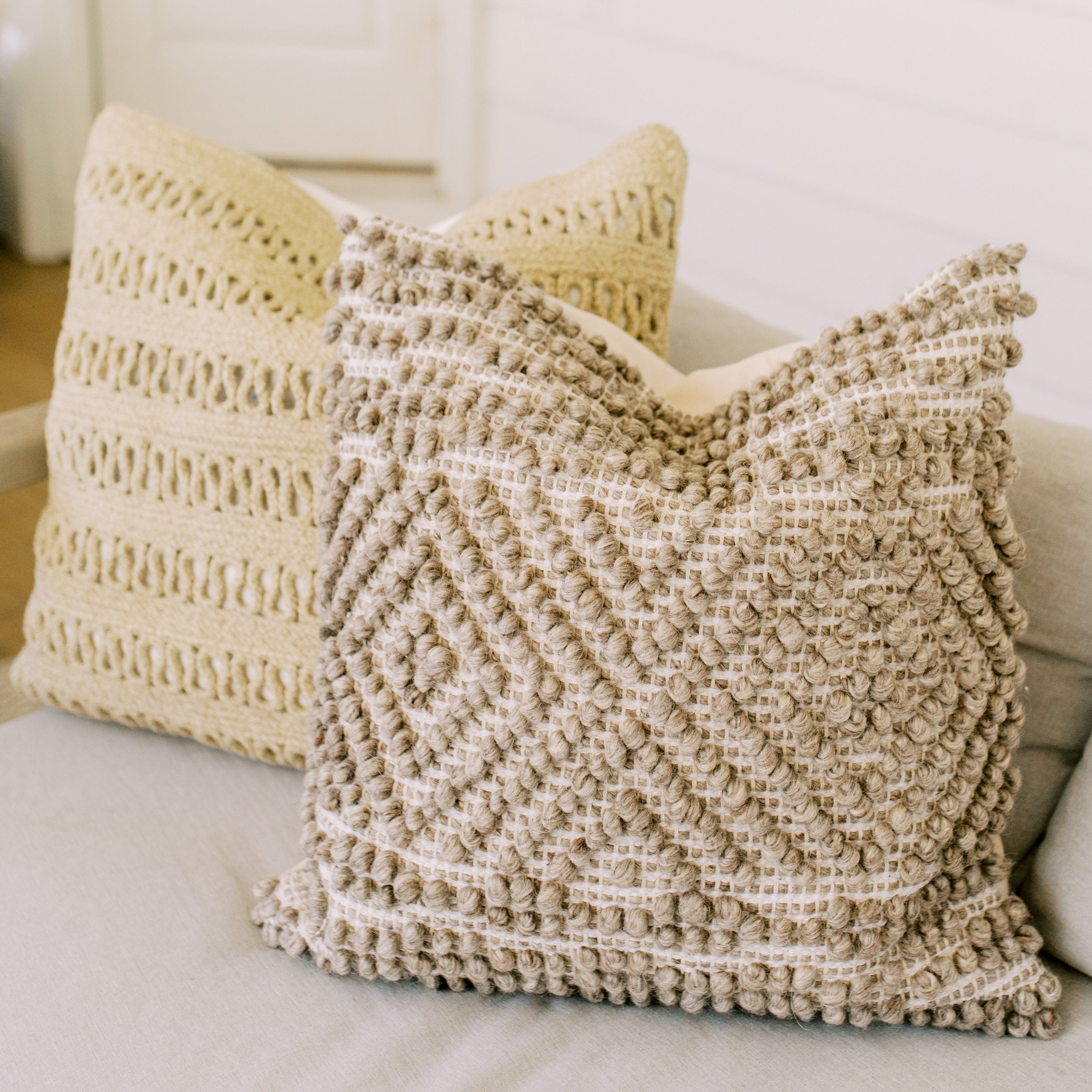 Mocha Textured Pattern Pillow
