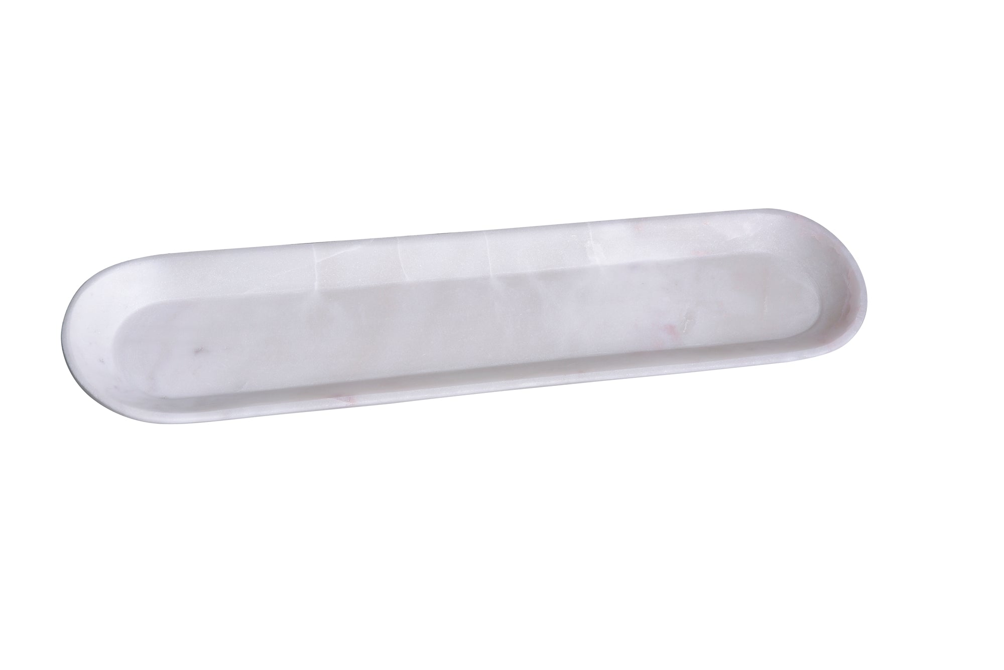 Long Oval White Marble Tray