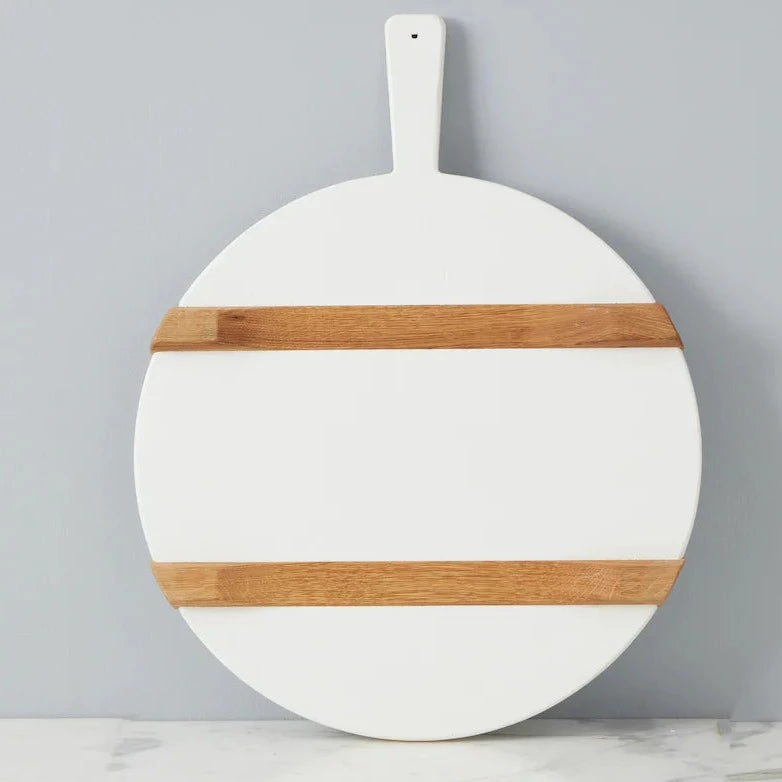 White Round Elevated Charcuterie Board - Medium