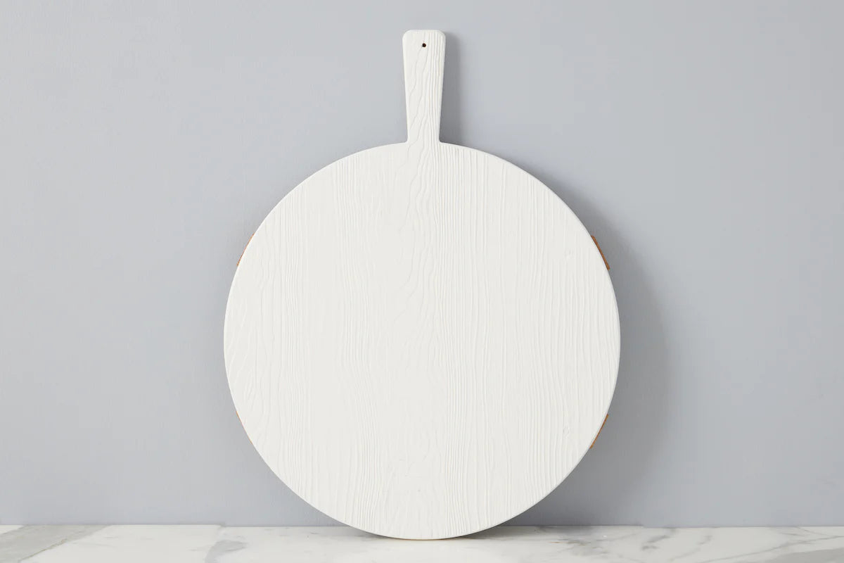 White Round Elevated Charcuterie Board - Medium