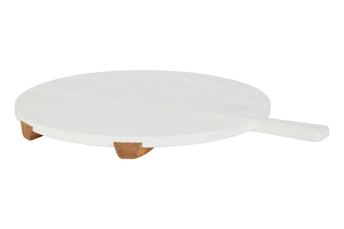 White Round Elevated Charcuterie Board - Medium