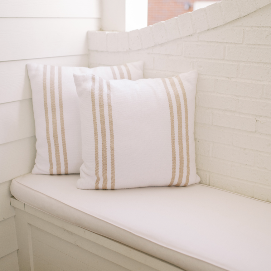 22" French Stripe Indoor/Outdoor Pillow