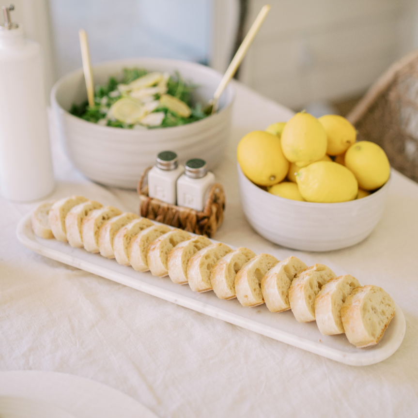 Long Oval White Marble Tray