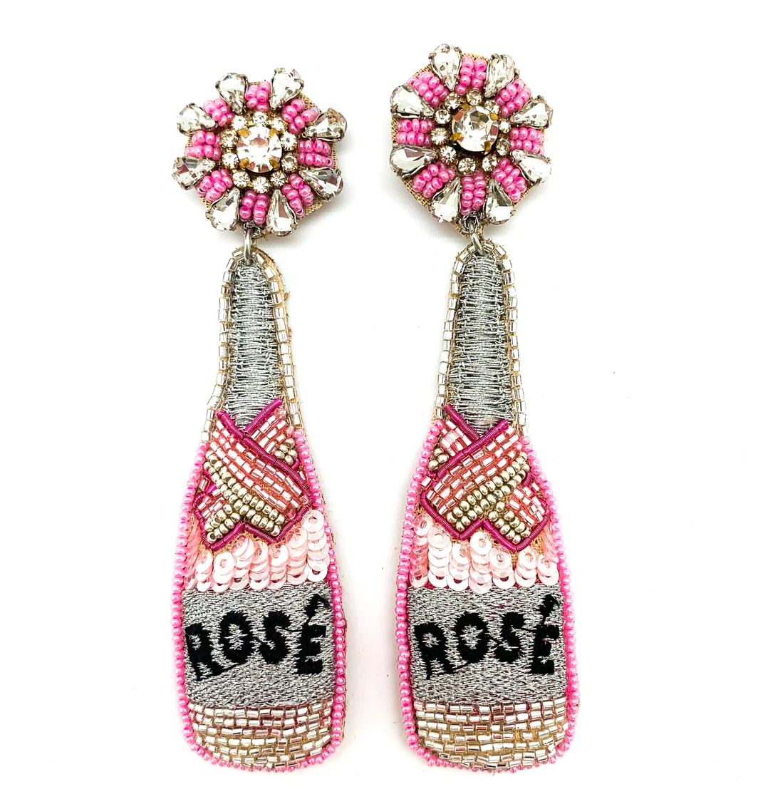 Rosé Bottle Earrings