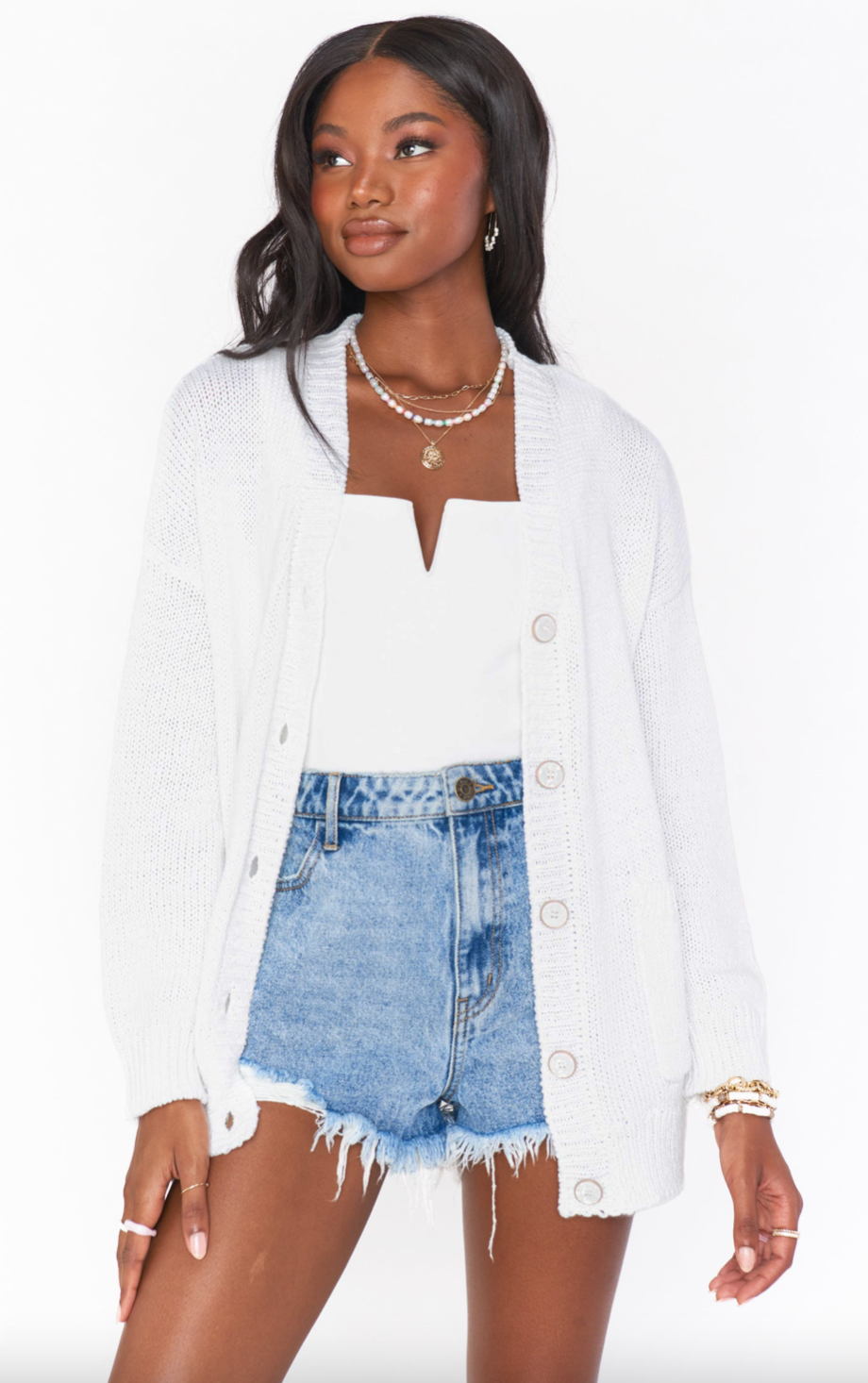Bright White Cardigan