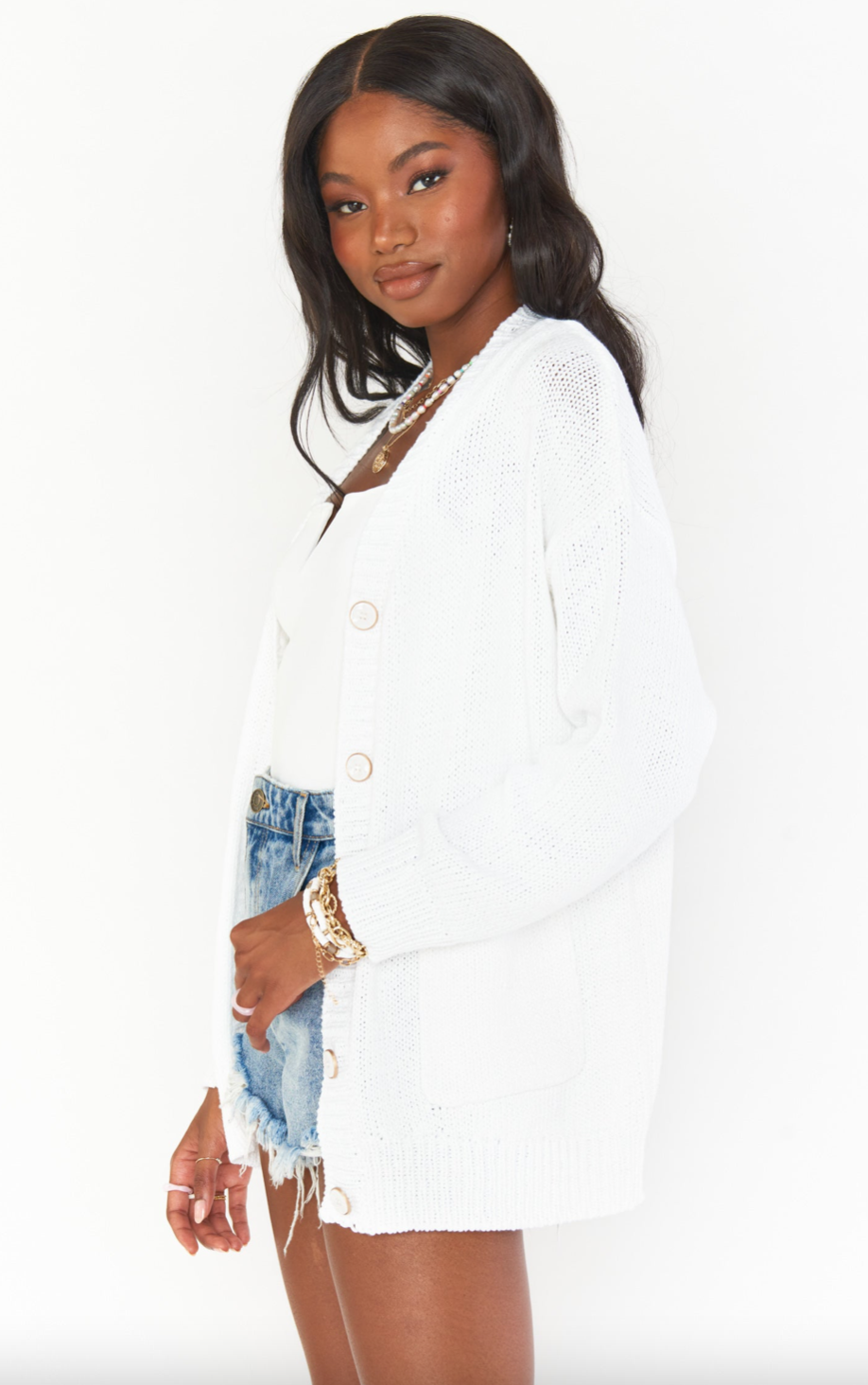 Bright White Cardigan