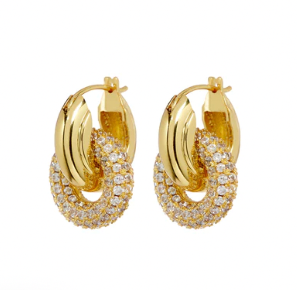 Pave Interlock Hoops