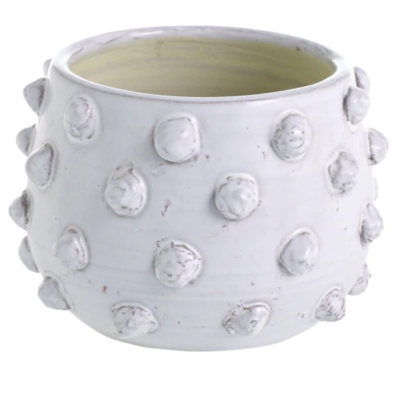 Large White Ceramic Dot Candle
